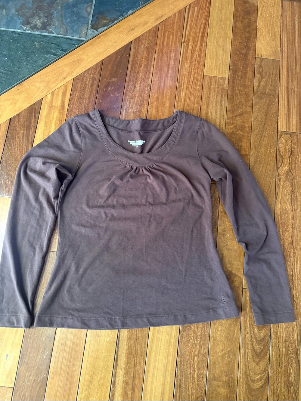 Royal Robbins Brown Long Sleeve Scoop Neck Top